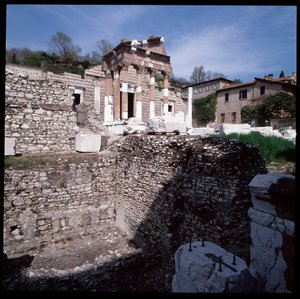Roman art: view of the capitol, 73 A.D., Brescia, Italy