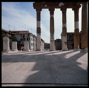 Roman art: view of the capitol, 73 A.D., Brescia, Italy by Roman