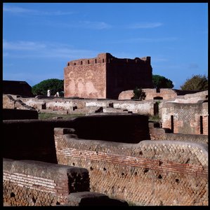 Roman Art: View of the Ruins of the Capitol, Archaeological Site of Ostia
