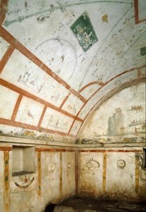 View of the Tomb of Caivano (100-150 AD). Archaeological Museum of Naples by Roman
