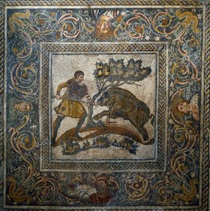 Roman Art: Wild Boar Hunt by Roman