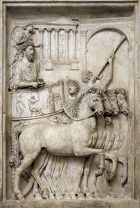 Roman emperor Marcus Aurelius on his triumphal trolley, 2nd century by Roman