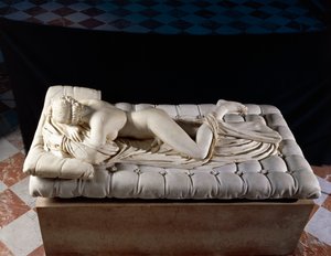 Sleeping Hermaphrodite, copy after an original of the 2nd century BC, from the Baths of Diocletian, Rome by Roman