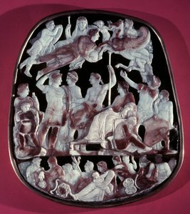 The Great Cameo of the Holy Chapel or Cameo of the Apotheosis of Augustus: 24 Figures Including Roman Emperor Augustus, Caesar Germanicus, Tiberius, Nero, Caligula, and Livia Drusilla Augusta by Roman