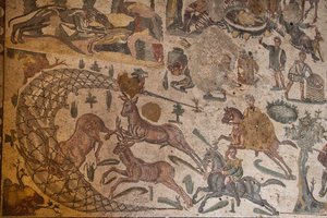 Third Room of the Private Flat, Floor Mosaic, Villa Romana del Casale, Piazza Armerina, Sicily, Italy by Roman