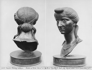 Two Views of a Bust of Livia (58 BC-29 AD) (Bronze) (B/W Photo)