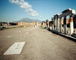 View of the Forum with Vesuvius in the Background