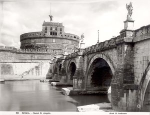 View of the Castle and the Bridge from the Banks of the Tiber