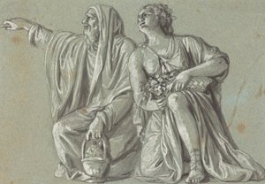 Two Kneeling Figures with Offerings