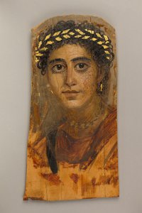 Portrait of a young woman in red by Roman Period Egyptian
