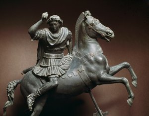 Alexander the Great on horse. Bronze sculpture after an original by Lysippos of Sicyon. Naples, Museo Archeologico Nazionale