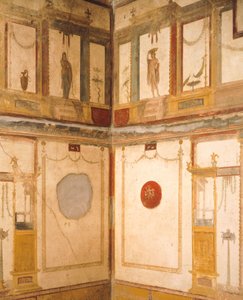 Detail of frescoes decorating room, House of Vettii by Roman Roman