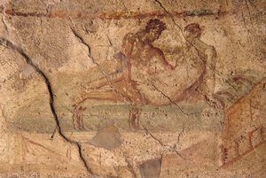 Erotic Fresco from Lupanar, Pompeii (UNESCO World Heritage List) by Roman Roman