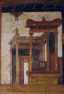 Fantastic Architectures, Fresco from Oecus in House of Vettii, Pompeii (UNESCO World Heritage List) by Roman Roman