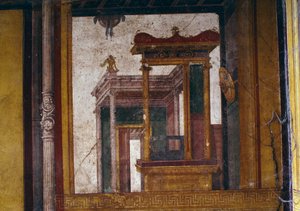 Fantastic Architectures, Fresco from the Oecus in the House of the Vettii, Pompeii (UNESCO World Heritage List) by Roman Roman