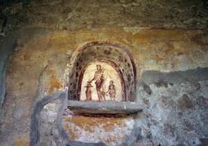 Fresco Depicting a Lararium from Pompeii (UNESCO World Heritage List) by Roman Roman