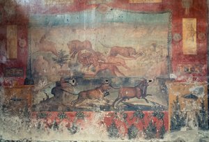 Fresco depicting a hunting scene