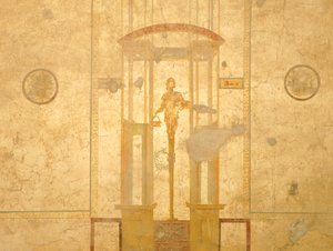 Fresco Depicting Caryatid, from House of Lovers, Pompeii, Campania, Roman Civilization by Roman Roman