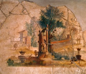 Fresco depicting Landscape, from Villa of Agrippa Postumus, Pompeii