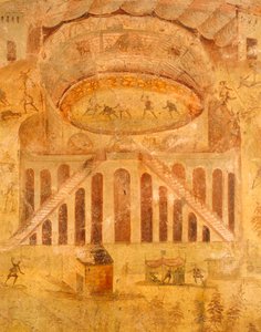 Fresco depicting quarrel between Pompeians and Nocerini in amphitheater