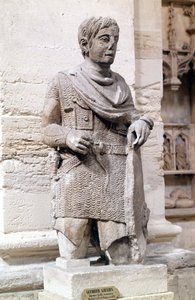Gallic warrior under the Roman Empire (dressed in Roman style), Lapidaire Museum, Avignon. by Roman Roman