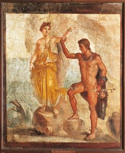 Perseus Freeing Andromeda from the House of the Five Skeletons, Fresco from Pompeii by Roman Roman