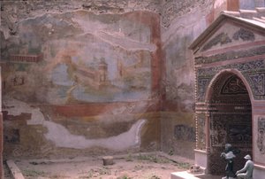 Pompeii, Casa de Diana and Amphitrite Fountain and Wall Painting, Italy by Roman Roman