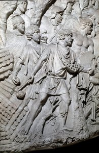 Dacian Warriors Using a Stone Thrower During the First War in Dacia