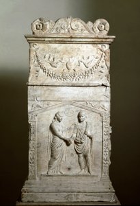 Roman Art: Funerary Altar Decorating the Scene of a Wedding by Roman Roman