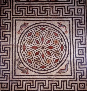 Mosaic Decorated with Dolphins by Roman Roman