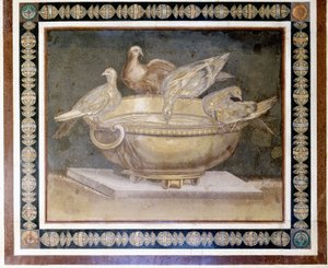Roman Mosaic Representing 4 Doves