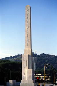 Rome. Foro Italico, the Obelisk Dedicated to Mussolini