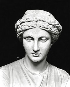 Statue of Clio Holding a Scroll, (detail) of the Head by Roman Roman