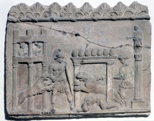 Venatio in the Arenas. Lower Relief from the Roman Epoch. Museo Nazionale Romano by Roman Roman