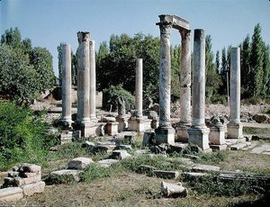 View of the propylaea or monumental gateway