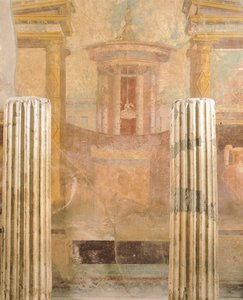 Wall Painting in Second Pompeian Style, from House of Labyrinth, Pompeii, Campania, Roman Civilization by Roman Roman