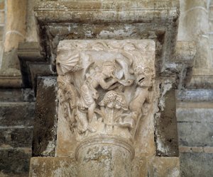 A musician and a demon symbolising lechery by Romanesque