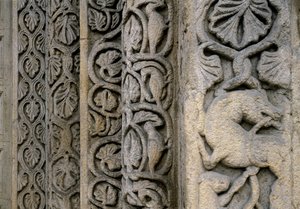 Decorative details of the facade of the Basilica, early 12th century by Romanesque