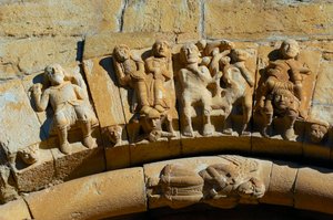 Façade of the Church of Saint Maria de Covet, Isona, Spain (detail) by Romanesque