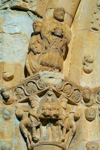 Façade of the Church of Saint Maria de Covet, Isona, Spain (detail) by Romanesque