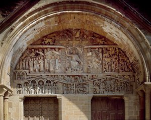 Romanesque Art: Tympan Sculpted Representing the Last Judgment