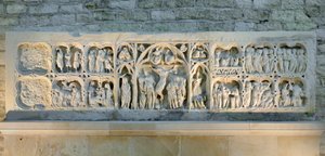 Romanesque art: altarpiece representing various scenes of the Gospel