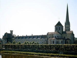 Romanesque art: view of the Basilica of Saint Savin-sur-Gartempe by Romanesque