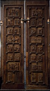Wooden Door from the Church of St. Mary of the Capitol in Cologne by Romanesque