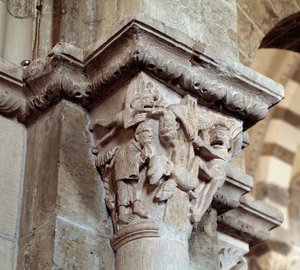 The Vision of St Anthony of Padua (carved capital) by Romanesque