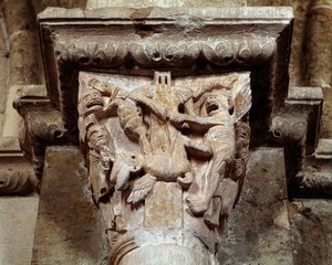 The vision of St. Anthony of Padua (carved capital) by Romanesque