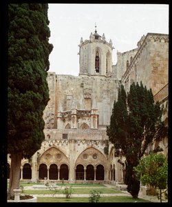 View of the cloister and the cathedral of Saint Thecla in Tarragona
