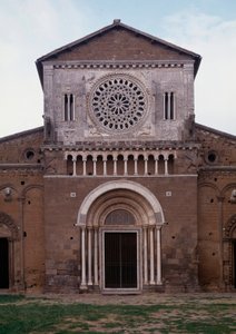 Facade of the Church of San Pietro (restored 1870) by Romanesque