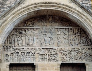 View of the Tympanum of Last Judgment, Christ Between Paradise and Hell (sculpture)