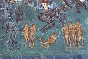 The Damned, (detail) from The Last Judgement, 1547-50 by Romanian School